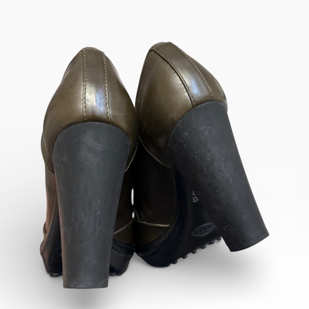 Tod’s ASP décolleté green leather heels pumps shoes 39 - Picture 7 of 11